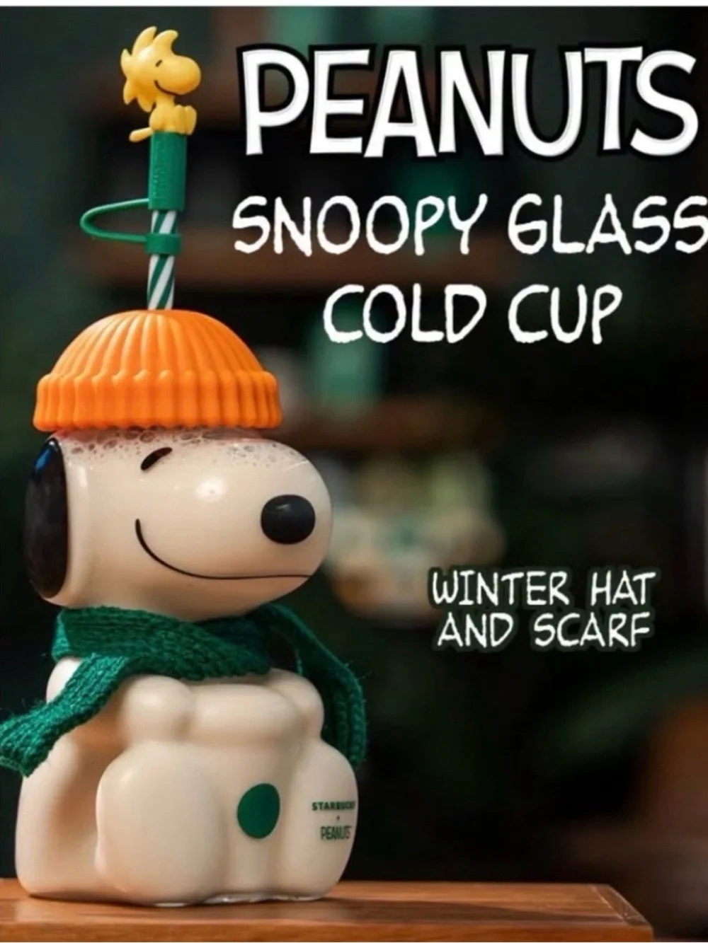 *Limited Edition *Starbucks Peanuts Snoopy Fall Glass Tumbler with Straw